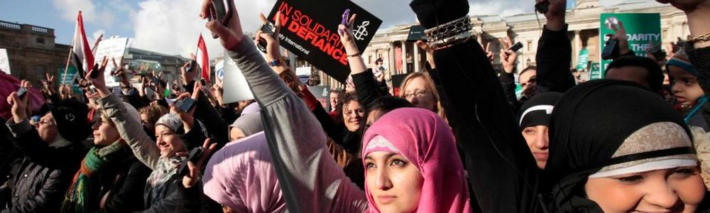 Kvinnor som protesterar under arabiska våren. 